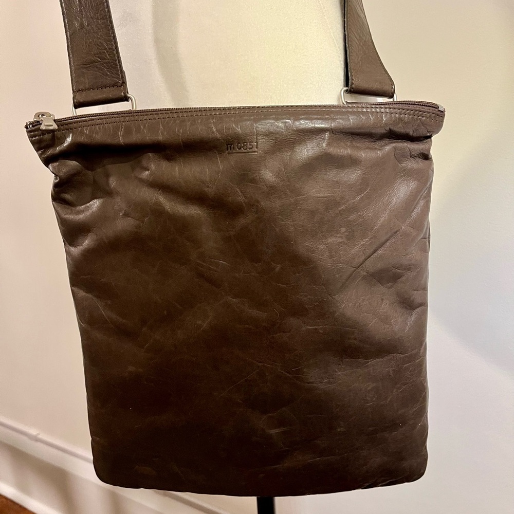 M0815 Brown Leather Crossbody Bag